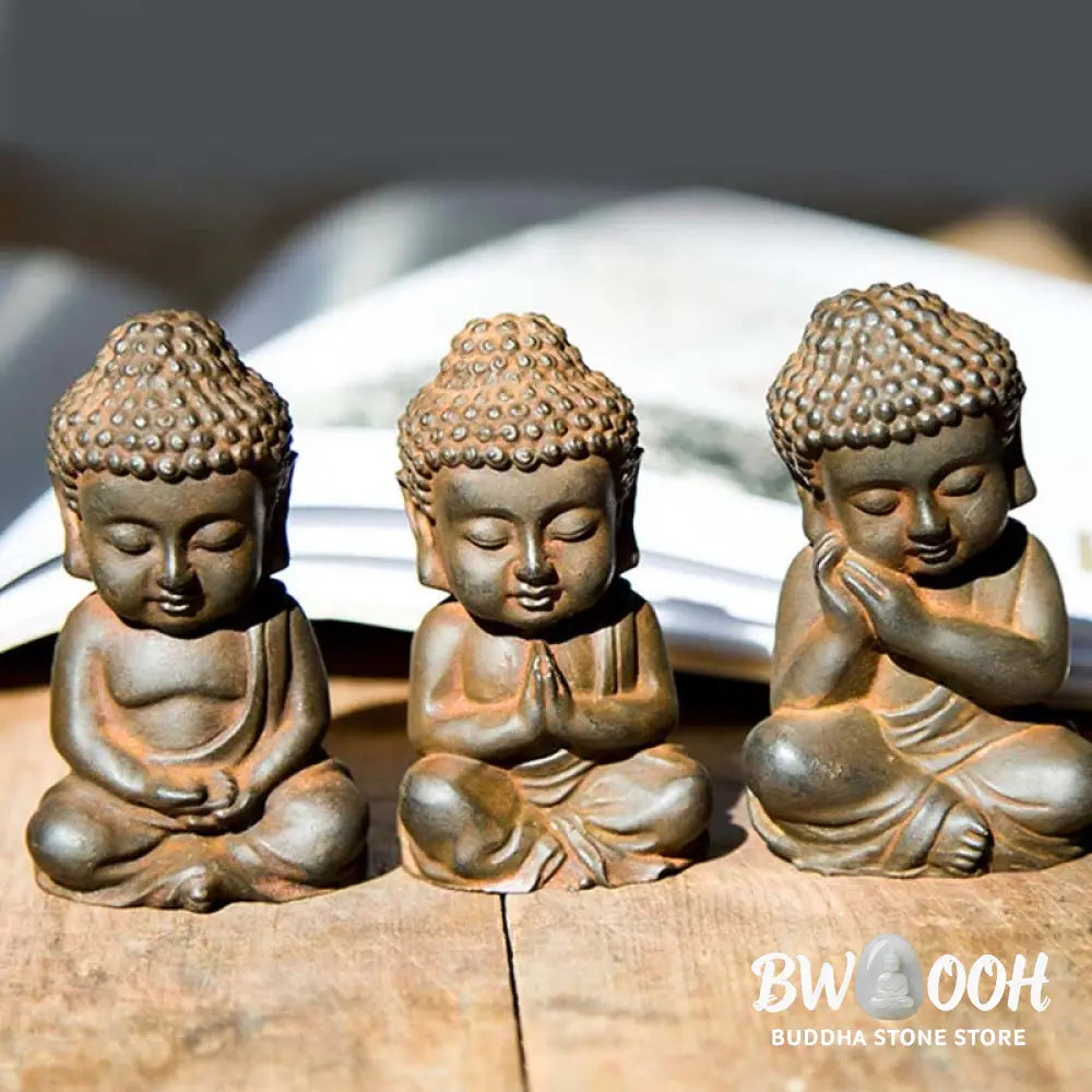BWOOOH resin Buddha statue - Handmade Small Sakyamuni Buddha Iro