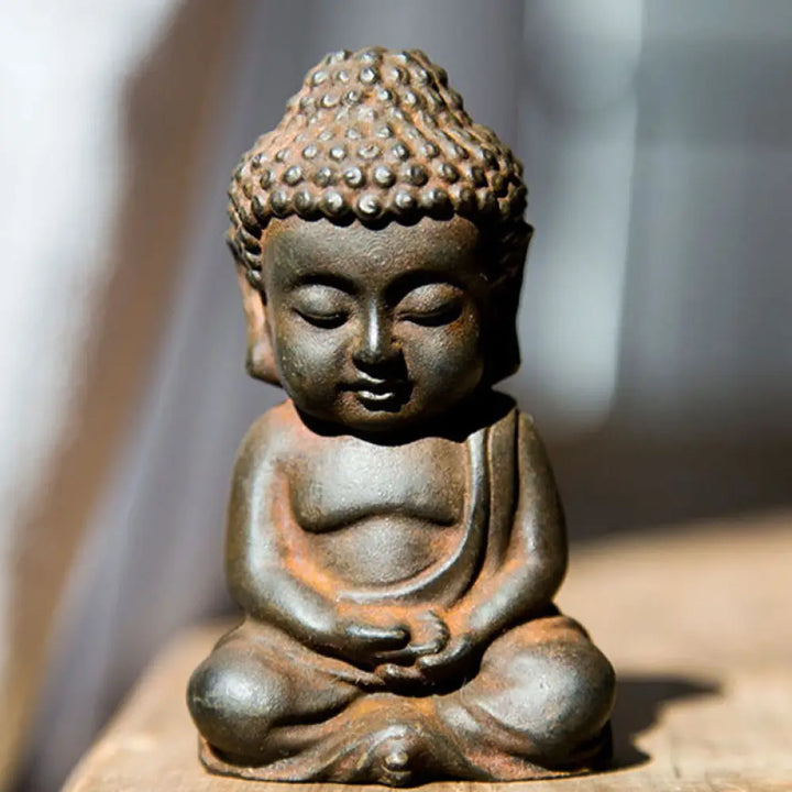 BWOOOH resin Buddha statue - Handmade Small Sakyamuni Buddha Iro