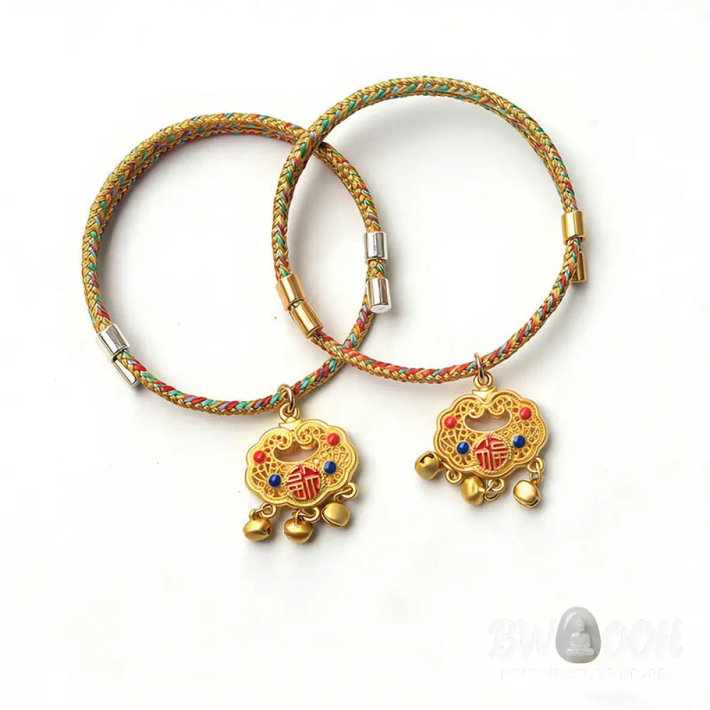 Buddha Stones Handmade String Alloy Luck Blessings Adjustable Cats Small Dogs Pet Collar - Pet Collar