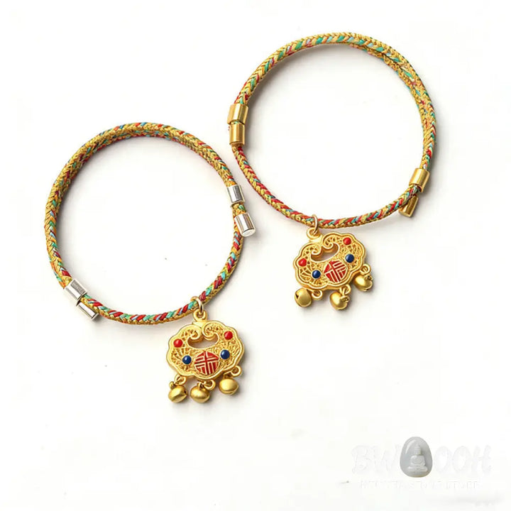 Buddha Stones Handmade String Alloy Luck Blessings Adjustable Cats Small Dogs Pet Collar - Pet Collar