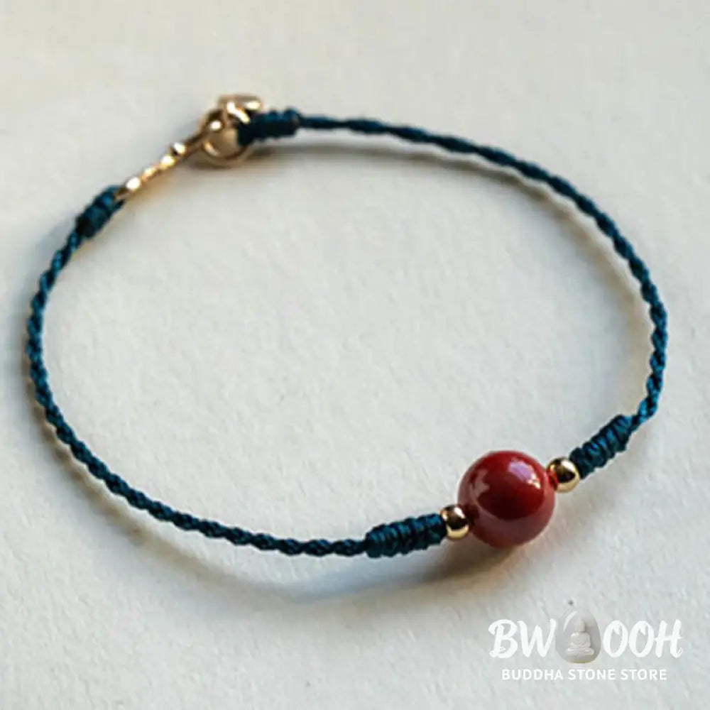 Buddha Stones Handmade String Cinnabar Buckle Blessing Bracelet - BWOOOH - Bracelet