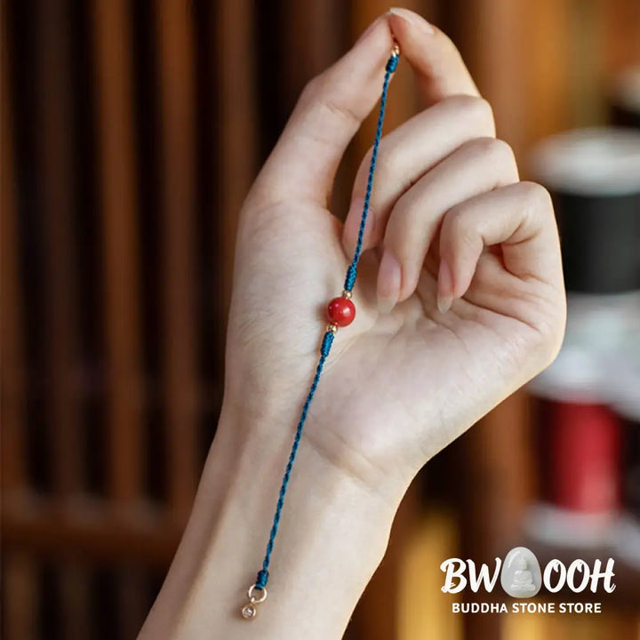 Buddha Stones Handmade String Cinnabar Buckle Blessing Bracelet - BWOOOH - Bracelet