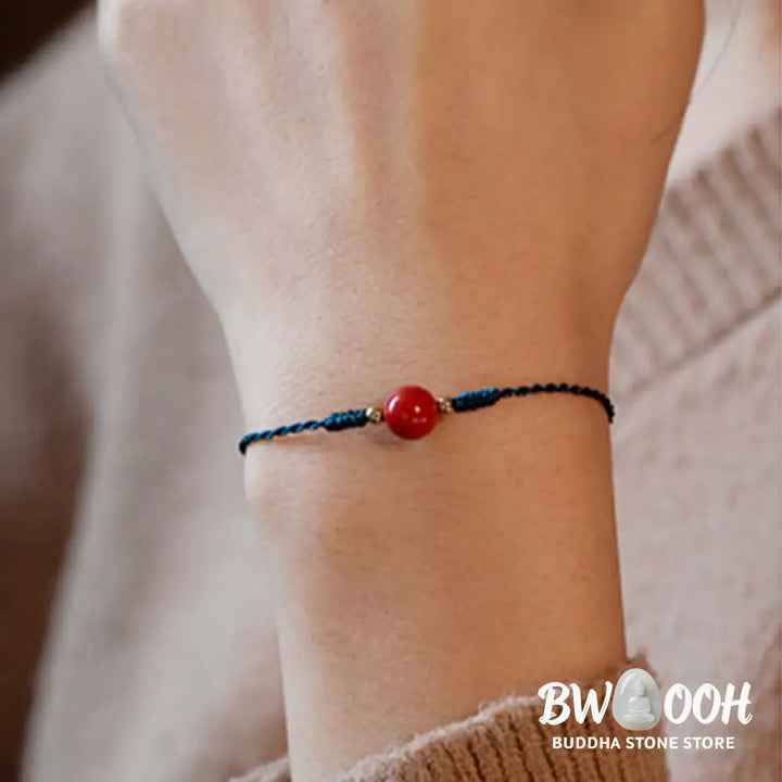 Buddha Stones Handmade String Cinnabar Buckle Blessing Bracelet - BWOOOH - Bracelet