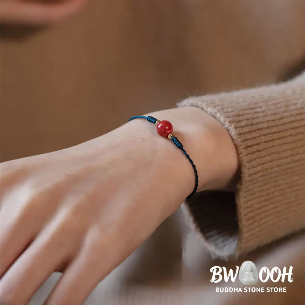 Buddha Stones Handmade String Cinnabar Buckle Blessing Bracelet - BWOOOH - Bracelet