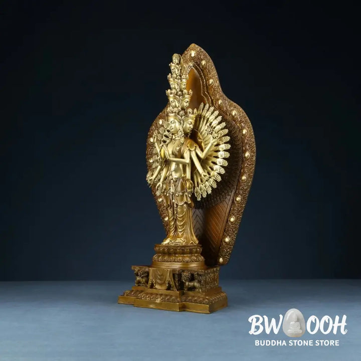 BWOOOH copper Kwan Yin statue - Handmade Thousand-armed Avalokitesv