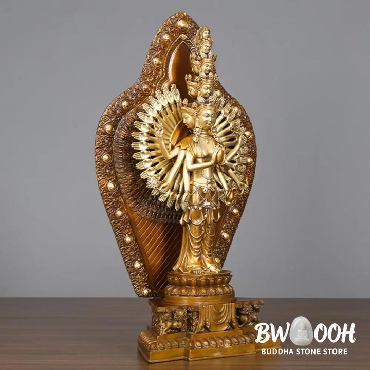 BWOOOH copper Kwan Yin statue - Handmade Thousand-armed Avalokitesv