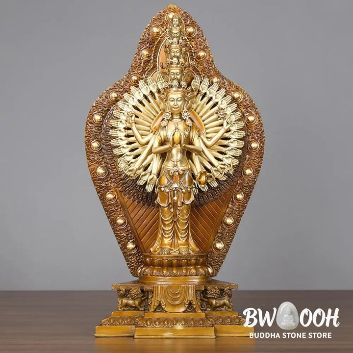 BWOOOH copper Kwan Yin statue - Handmade Thousand-armed Avalokitesv