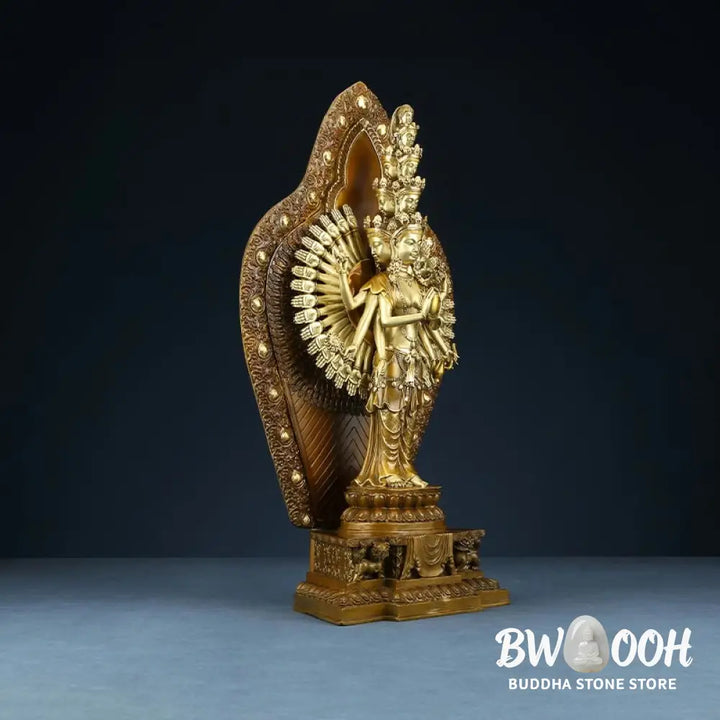 BWOOOH copper Kwan Yin statue - Handmade Thousand-armed Avalokitesv