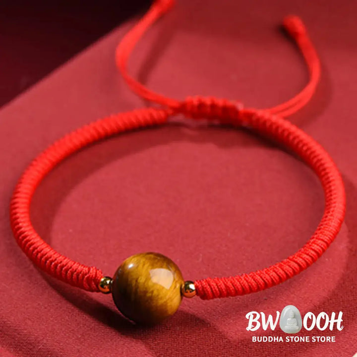 Buddha Stones Handmade Tiger Eye Bead Luck Protection Rope Bracelet - Bracelet