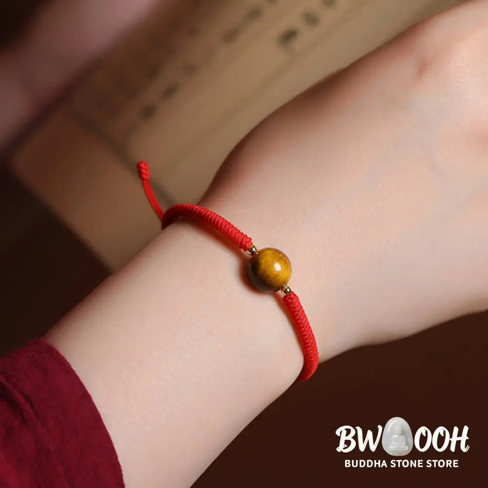 Buddha Stones Handmade Tiger Eye Bead Luck Protection Rope Bracelet - Bracelet
