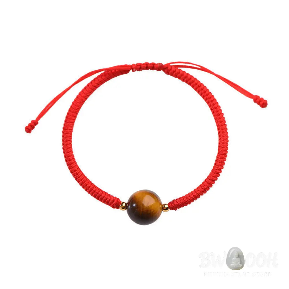 Buddha Stones Handmade Tiger Eye Bead Luck Protection Rope Bracelet - Bracelet