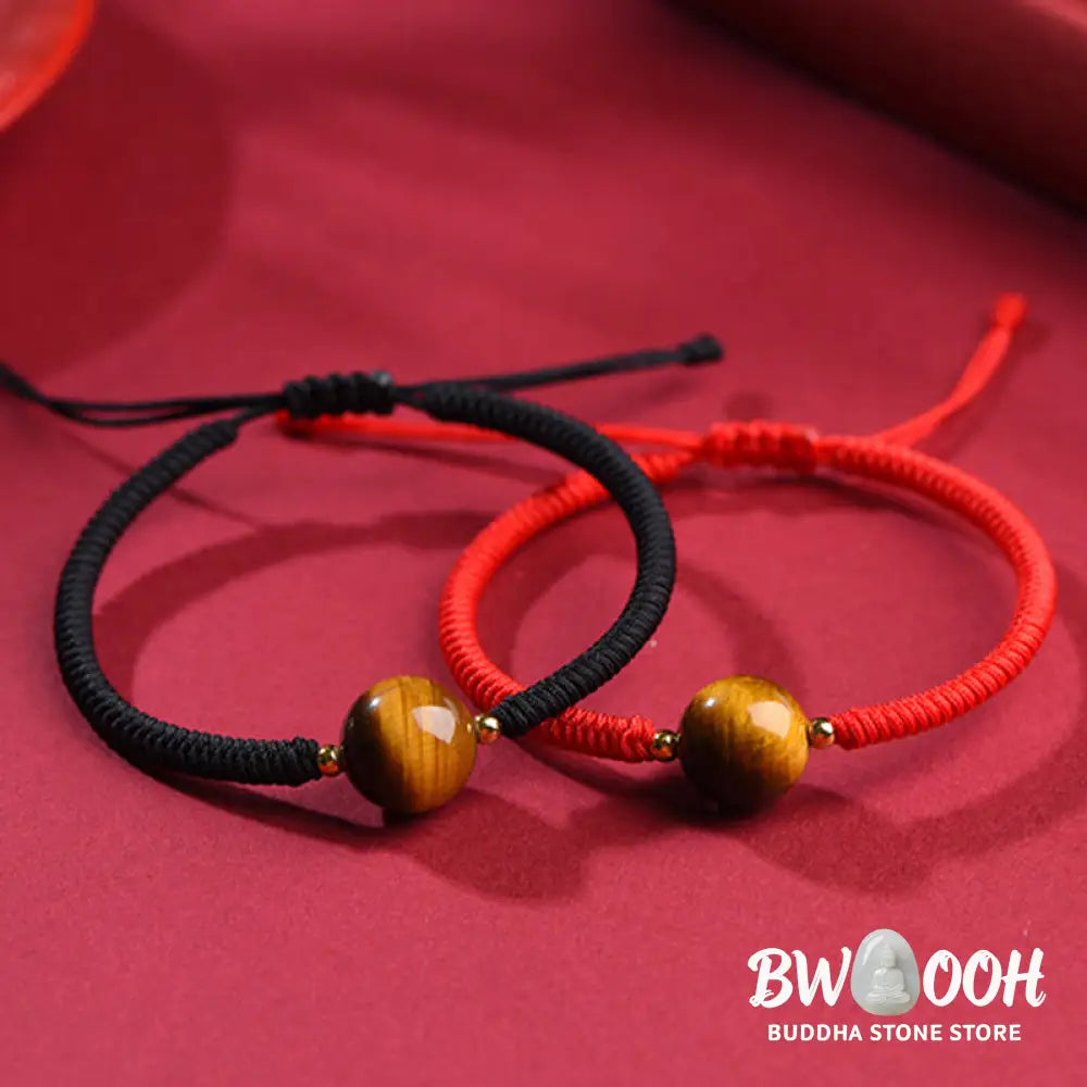 Buddha Stones Handmade Tiger Eye Bead Luck Protection Rope Bracelet - Bracelet