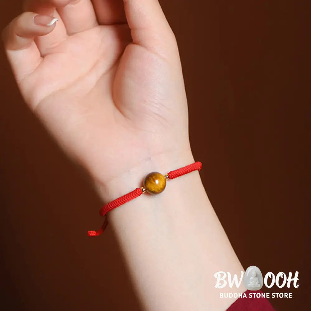 Buddha Stones Handmade Tiger Eye Bead Luck Protection Rope Bracelet - Bracelet