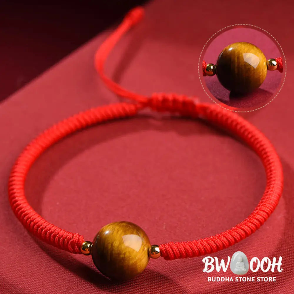 Buddha Stones Handmade Tiger Eye Bead Luck Protection Rope Bracelet - Bracelet