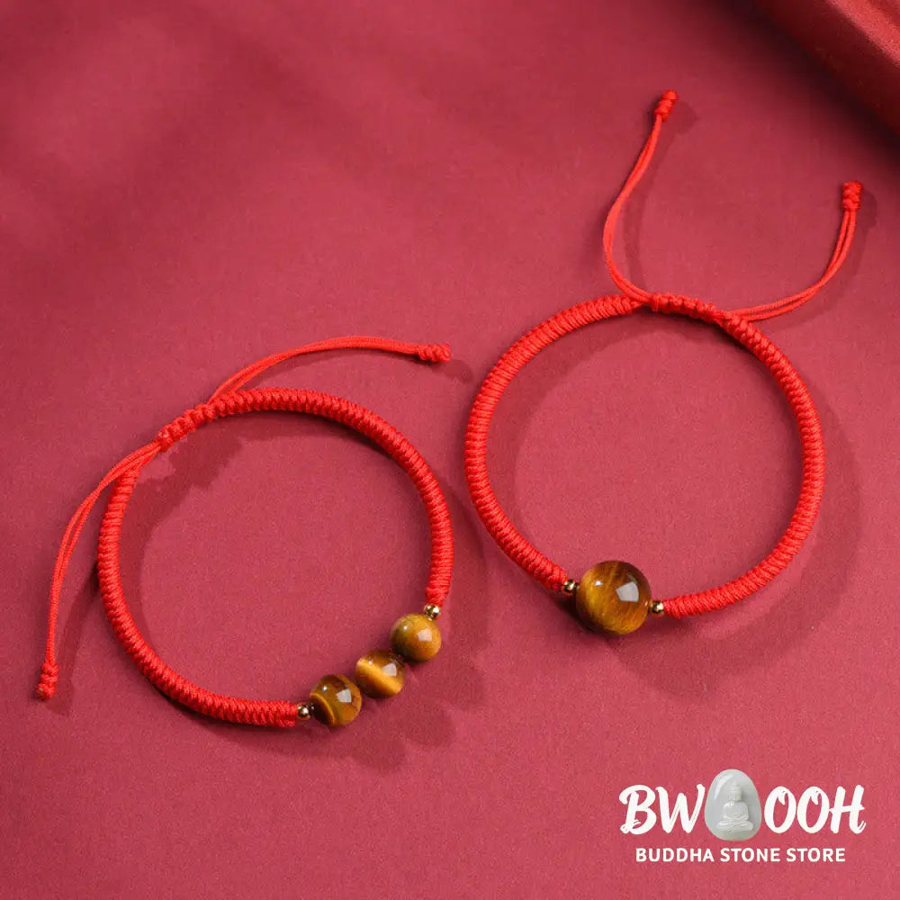 Buddha Stones Handmade Tiger Eye Bead Luck Protection Rope Bracelet - Bracelet