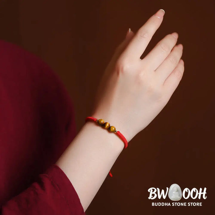 Buddha Stones Handmade Tiger Eye Bead Luck Protection Rope Bracelet - Bracelet