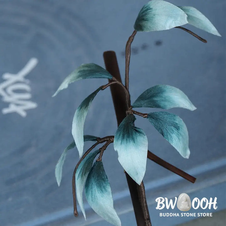 Buddha Stones Handmade Velvet Flower Bamboo Leaf Soft Hairpin - Brooch &amp; Hairpin