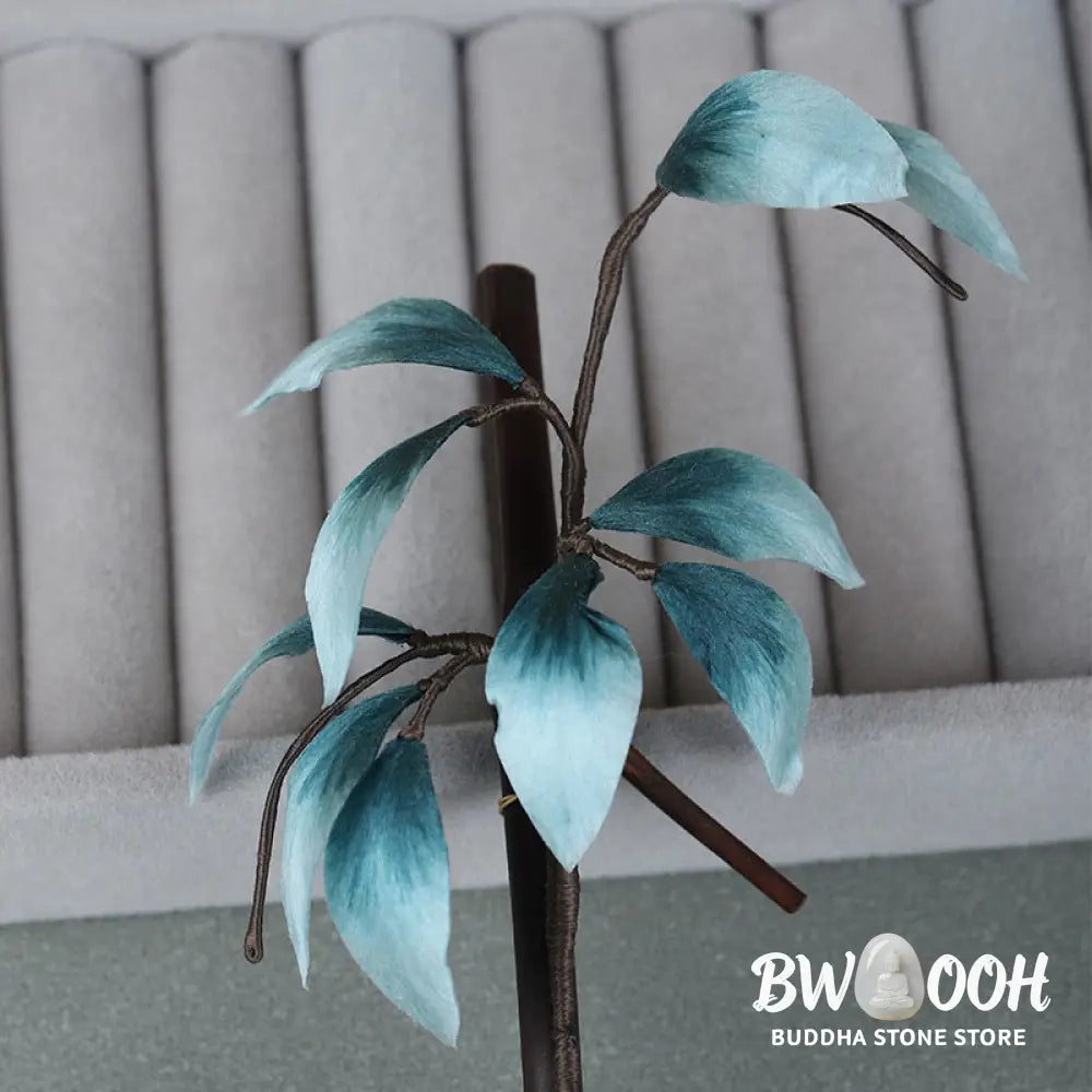 Buddha Stones Handmade Velvet Flower Bamboo Leaf Soft Hairpin - Brooch &amp; Hairpin