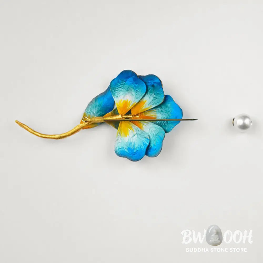 Buddha Stones Handmade Velvet Flower Mulberry Silk Blue Flower Brooch - Blue Flower - Brooch