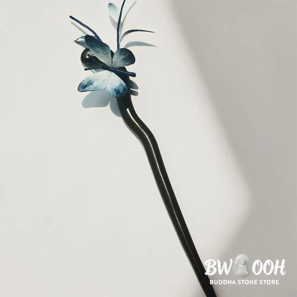 Buddha Stones Handmade Velvet Flower Mulberry Silk Butterfly Brooch Hairpin - Brooch &amp; Hairpin