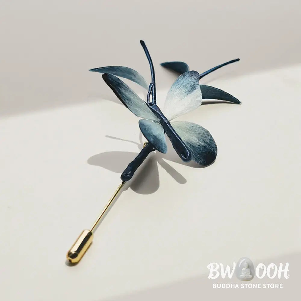 Buddha Stones Handmade Velvet Flower Mulberry Silk Butterfly Brooch Hairpin - Brooch & Hairpin