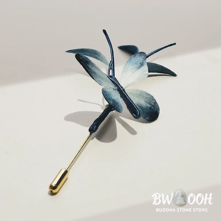 Buddha Stones Handmade Velvet Flower Mulberry Silk Butterfly Brooch Hairpin - Brooch &amp; Hairpin
