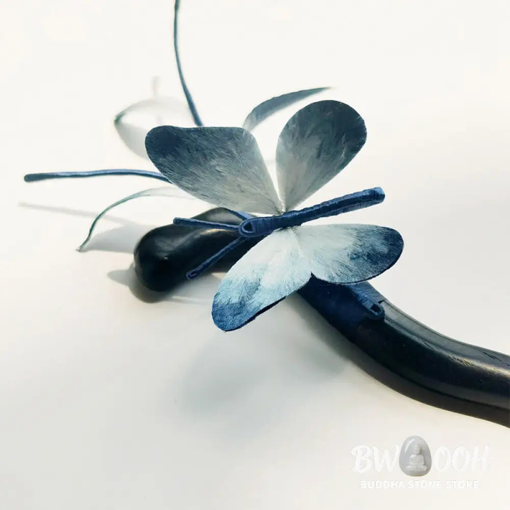 Buddha Stones Handmade Velvet Flower Mulberry Silk Butterfly Brooch Hairpin - Brooch &amp; Hairpin