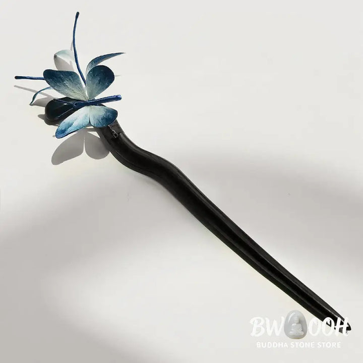 Buddha Stones Handmade Velvet Flower Mulberry Silk Butterfly Brooch Hairpin - Brooch &amp; Hairpin