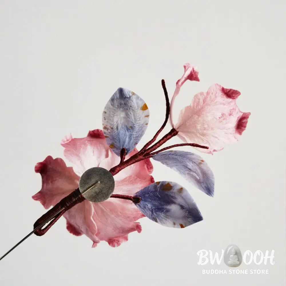 Buddha Stones Handmade Velvet Flower Mulberry Silk Red Flower Brooch - Red Flower - Brooch