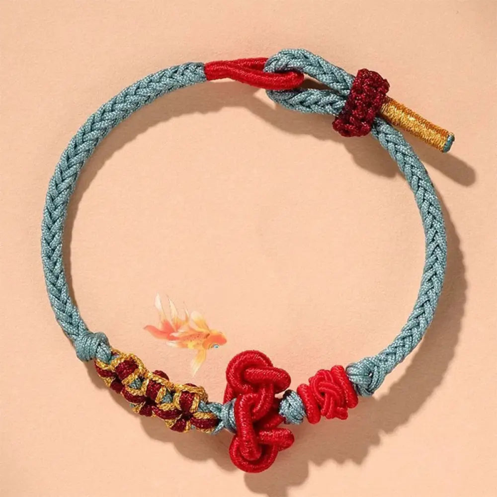 BWOOOH Handmade Wenchang Knot Luck Strength Braided Rope Bracelet - BWOOOH - LightSkyBlue(Wrist Circumference