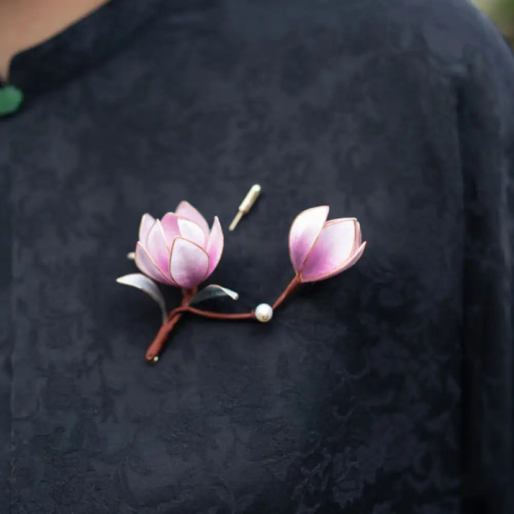 BWOOOH Handmade Yangzhou Velvet Flower Mulberry Silk Purp