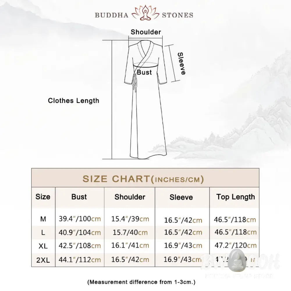Buddha Stones Hanfu Style Midi Dress Wide Leg Pants Meditation Zen Practice Yoga Dance Clothing - Women’s Meditation