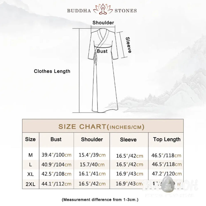Buddha Stones Hanfu Style Midi Dress Wide Leg Pants Meditation Zen Practice Yoga Dance Clothing - Women’s Meditation