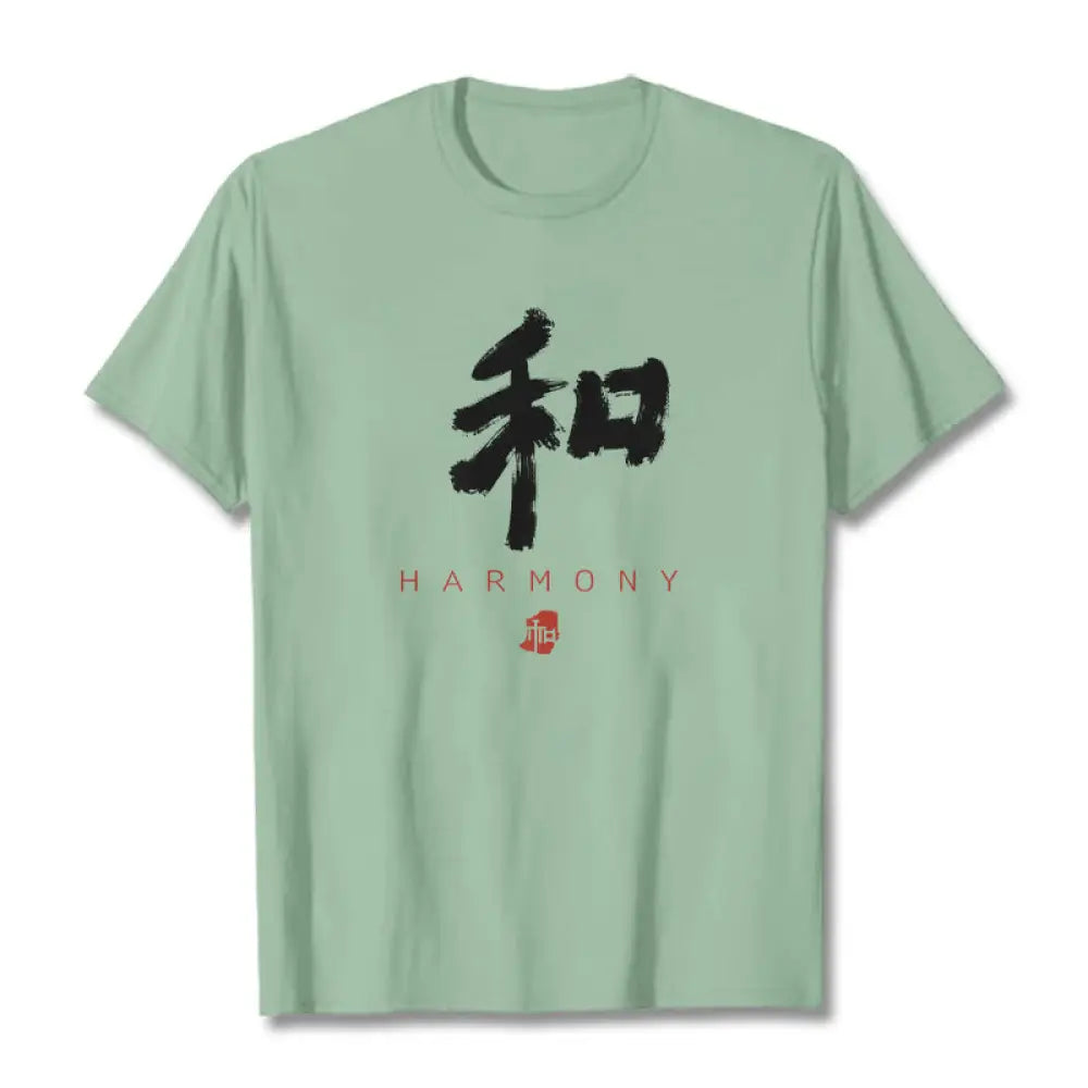 Buddha Stones He Harmony Tee T-shirt - Pale Green / S - T-Shirts