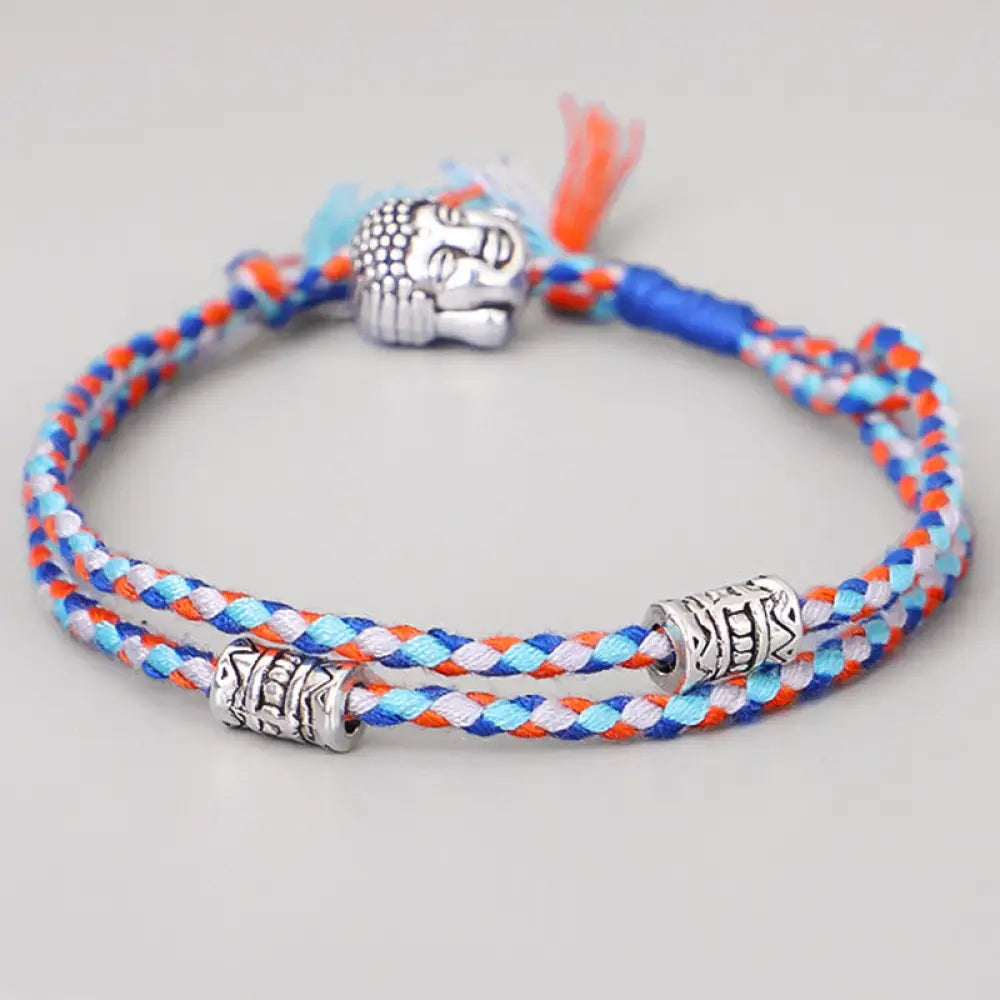 Buddha Stones Head Serenity String Bracelet - Blue - Bracelet