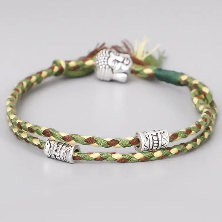 Buddha Stones Head Serenity String Bracelet - Green - Bracelet
