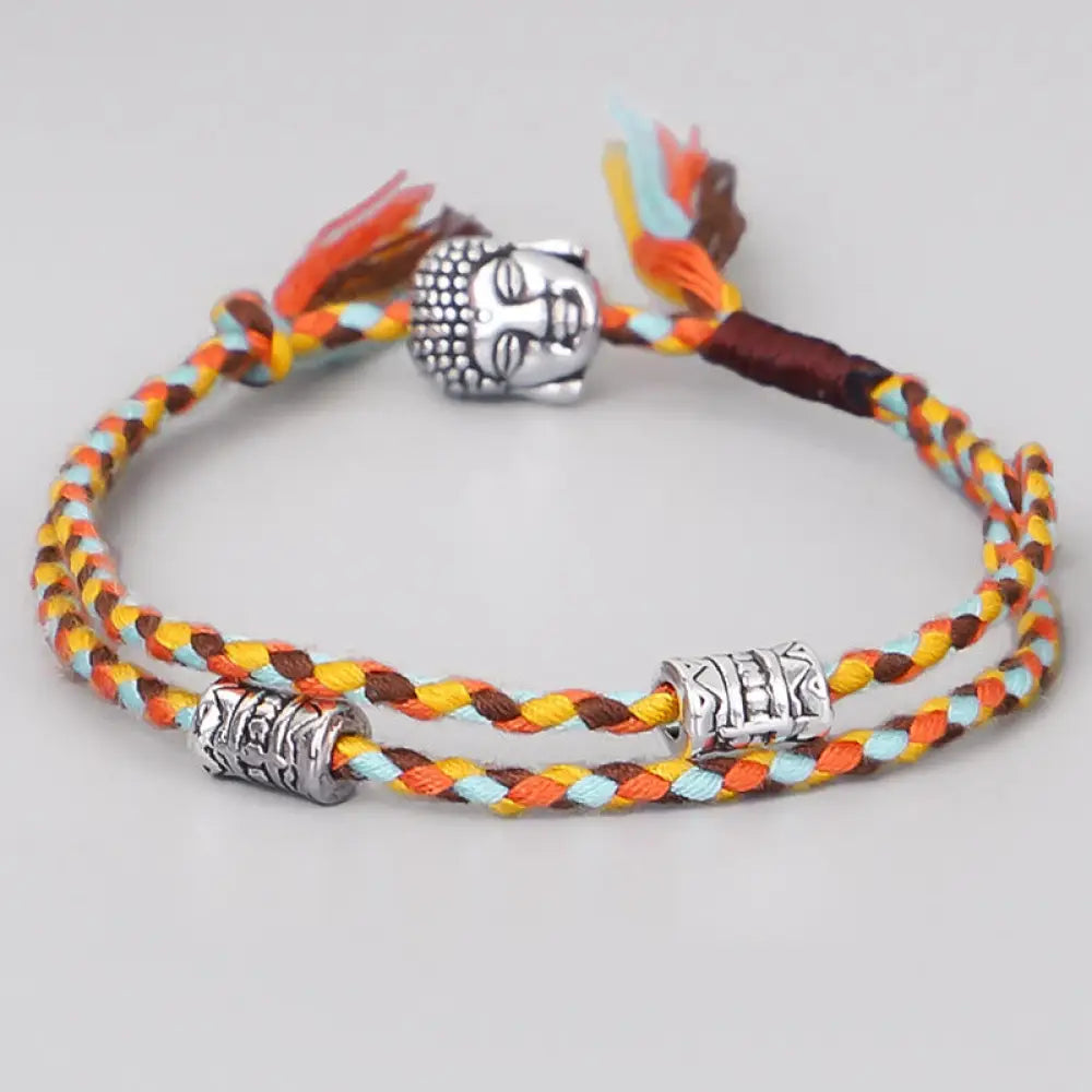 Buddha Stones Head Serenity String Bracelet - Light Blue - Bracelet
