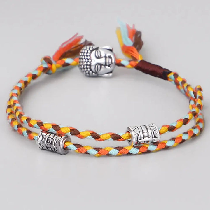 Buddha Stones Head Serenity String Bracelet - Light Blue - Bracelet