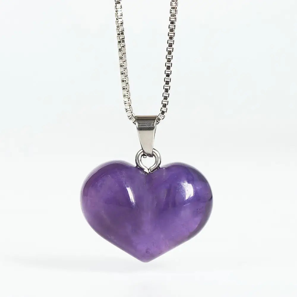 Buddha Stones Heart Design Amethyst Topaz Pink Crystal Opal Tiger Eye White Crystal Red Jasper Amazonite Green