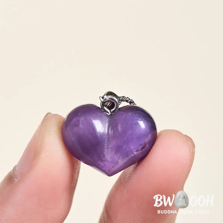 Buddha Stones Heart Design Amethyst Topaz Pink Crystal Opal Tiger Eye White Crystal Red Jasper Amazonite Green
