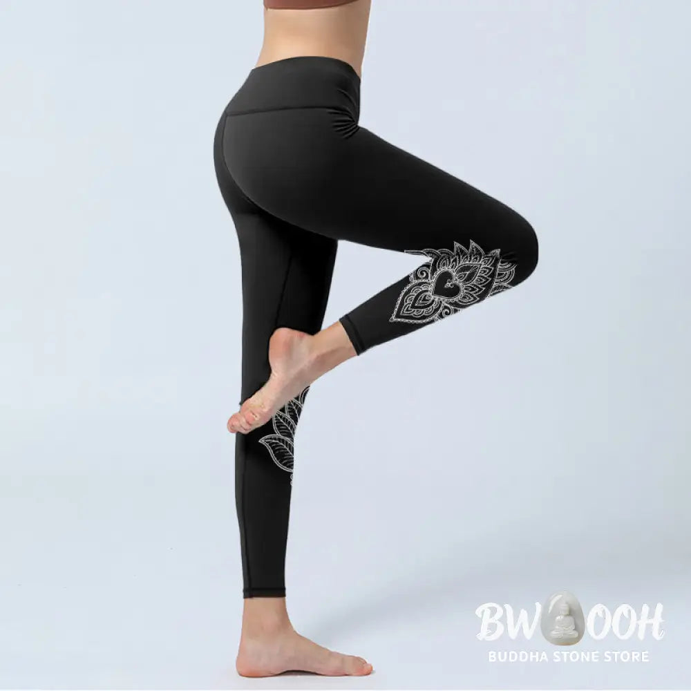 BWOOOH printed yoga leggings - Heart-shaped Petals Flowers Print Gym Le