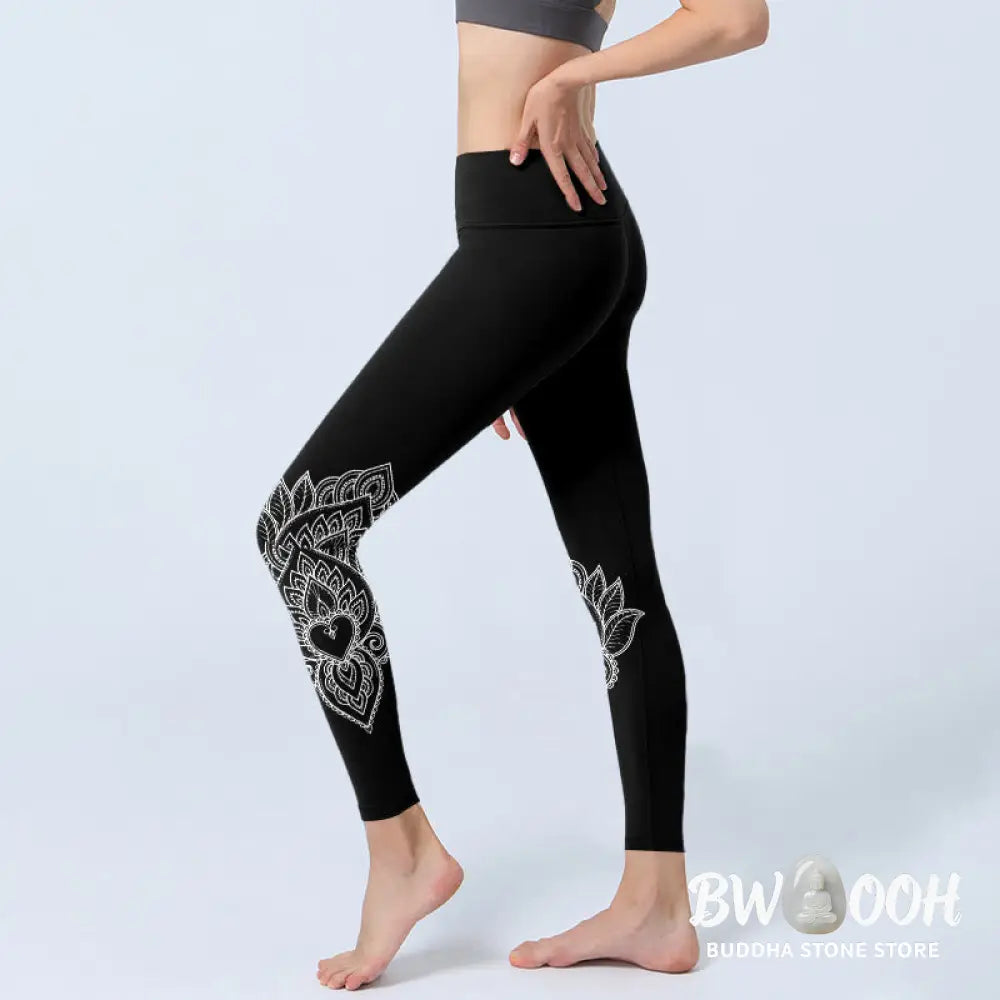 BWOOOH printed yoga leggings - Heart-shaped Petals Flowers Print Gym Le
