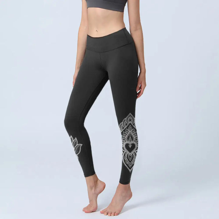 BWOOOH printed yoga leggings - Heart-shaped Petals Flowers Print Gym Le