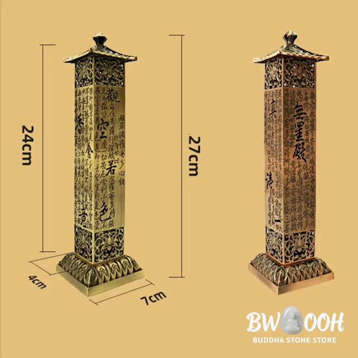 BWOOOH Heart Sutra Alloy Incense Holder Healing Home Decoration Incense Burner - Decorations Incense Burner