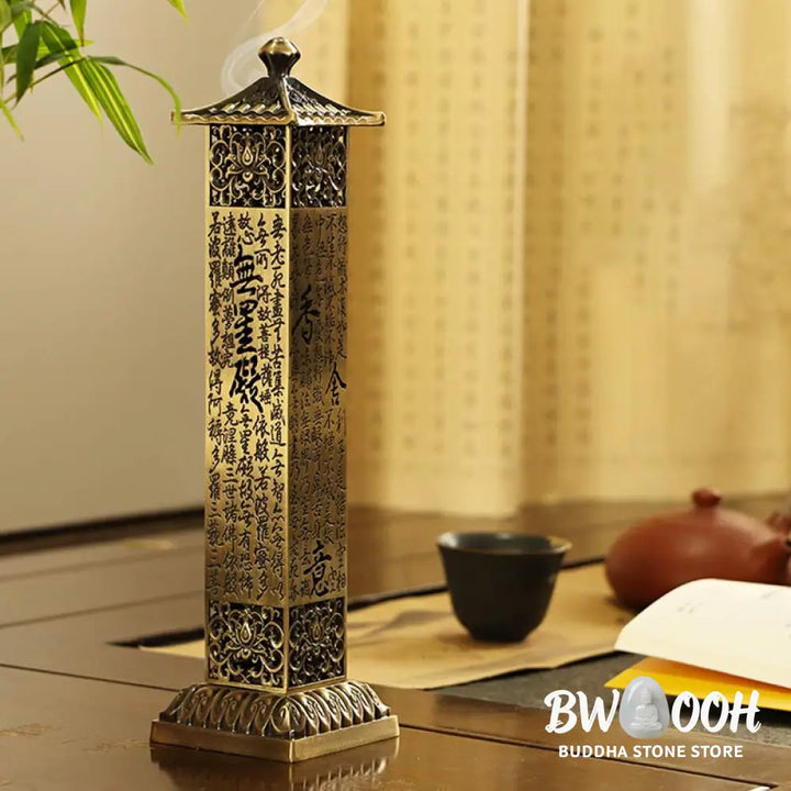 BWOOOH Heart Sutra Alloy Incense Holder Healing Home Decoration Incense Burner - Decorations Incense Burner