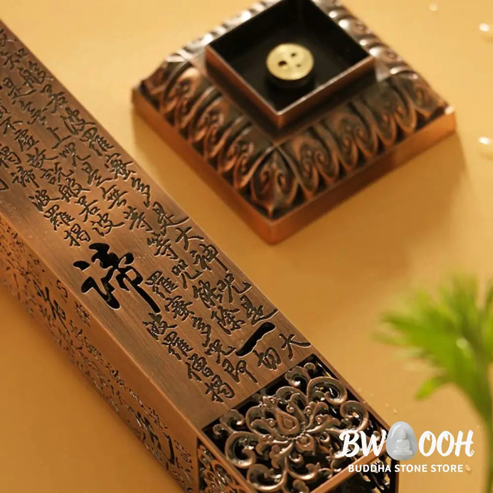 BWOOOH Heart Sutra Alloy Incense Holder Healing Home Decoration Incense Burner - Decorations Incense Burner
