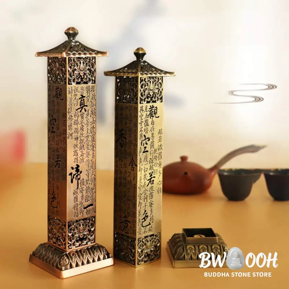 BWOOOH Heart Sutra Alloy Incense Holder Healing Home Decoration Incense Burner - Decorations Incense Burner