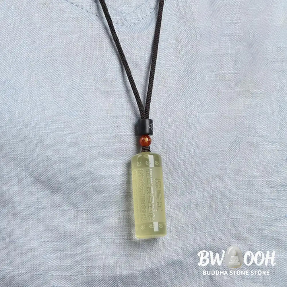 Buddha Stones Heart Sutra Citrine Happiness Strength Necklace Pendant - BWOOOH - Necklaces &amp; Pendants