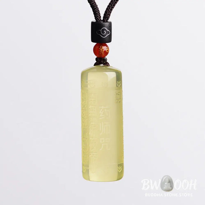 Buddha Stones Heart Sutra Citrine Happiness Strength Necklace Pendant - BWOOOH - Necklaces &amp; Pendants
