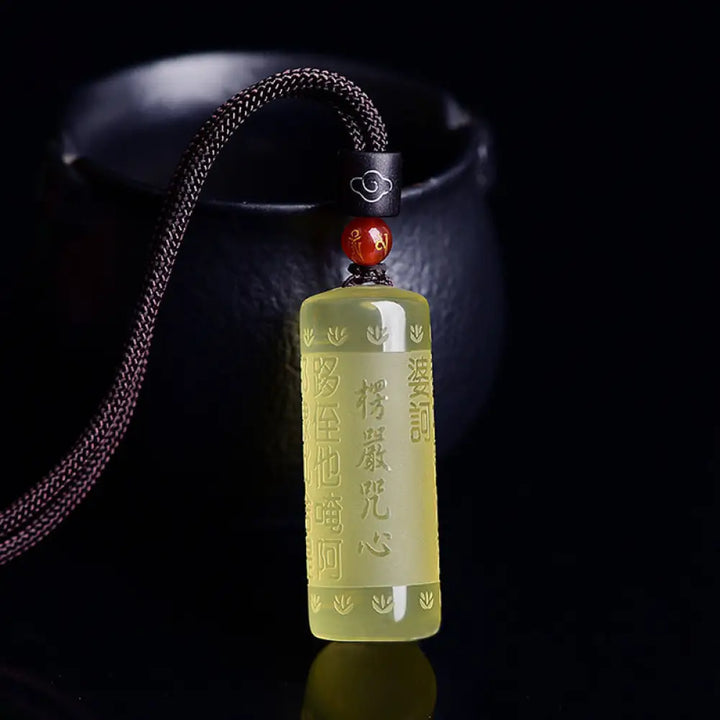 BWOOOH Heart Sutra citrine happiness and strength necklace pendant 45cm solar plexus chakra
